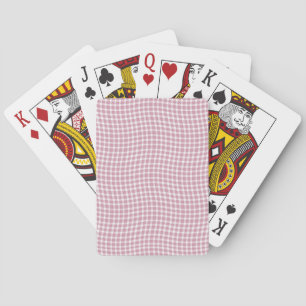 Pink White Plaid Checker Seamless Pattern Playing Cards