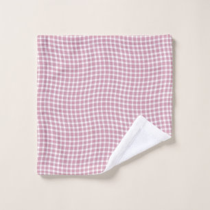 Pink White Plaid Chequered Seamless Pattern Wash Cloth
