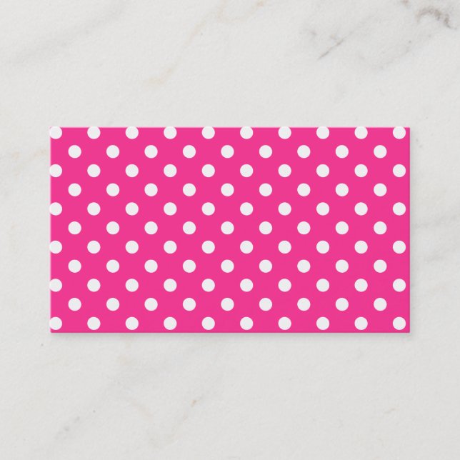Pink & White Polka Dot Business Card (Front)