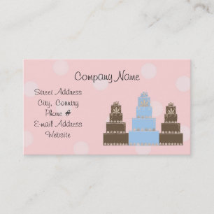 Pink White Polka Dot Designer Cakes Business Card