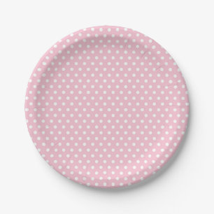 Pink White Polka Dot Paper Plates