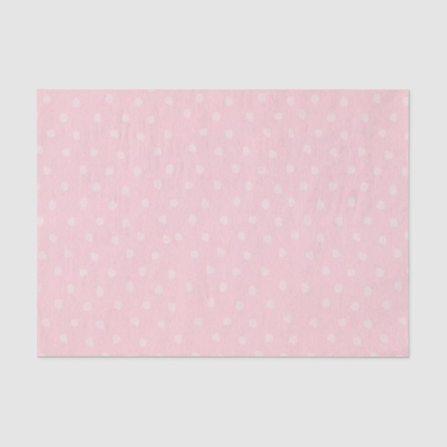 Pink & white polka dot tissue gift wrapping paper (Front)