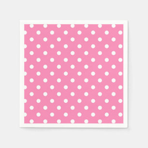 Pink & White Polka Dots Dot Birthday Party Napkin