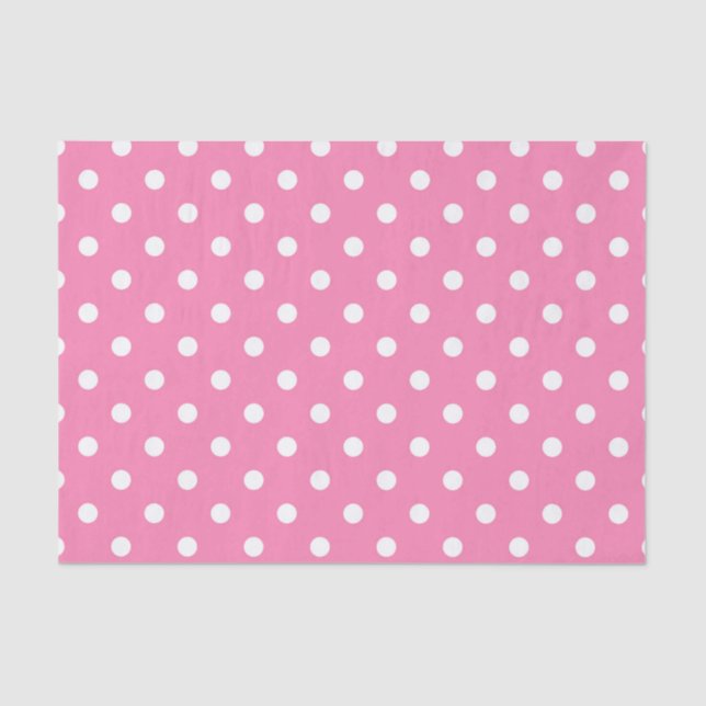 Pink & White Polka Dots Dot Birthday Party Tissue Paper (Front)