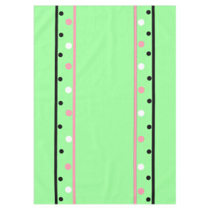 Pink White Polka Dots Green Tablecloth