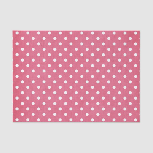 PINK & WHITE POLKA DOTS  TISSUE PAPER (Front)