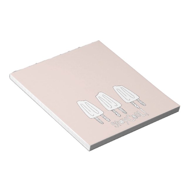 Pink White Popsicles Notepad (Angled)