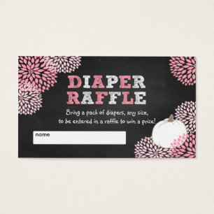 Pink White Pumpkin baby shower raffle tickets