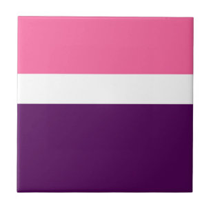 Pink White Purple Plain Colour Block Design  Tile