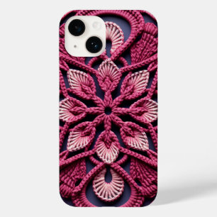 Pink White Red Colorful Granny Square Crochet  Case-Mate iPhone 14 Case