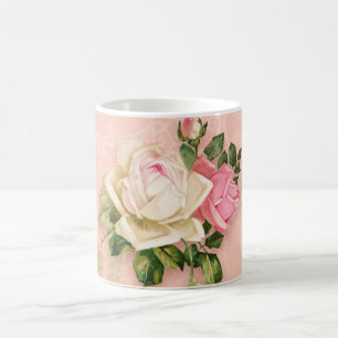 Pink & White Rose Bouquet Coffee Mug