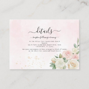 Pink & White Rose Dusky Blooms Enclosure Card
