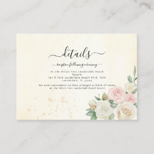 Pink & White Rose Dusky Blooms Enclosure Card