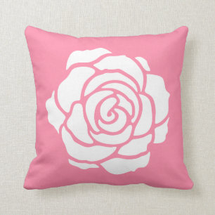 Pink / White Rose Pillow