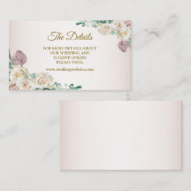 Pink White Rose Watercolor Greenery Wedding Detail
