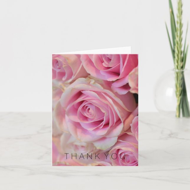Pink White Roses Thank You (Front)