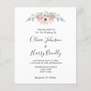 Pink White Rustic Eucalyptus Greenery Wedding   Flyer