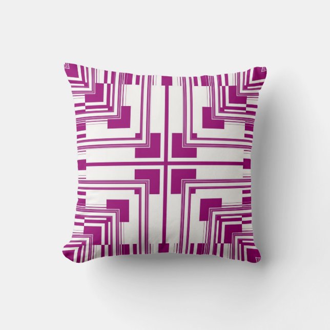 Pink White Seamless Pattern Retro Art Design Cushion (Front)