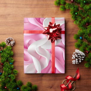 Pink & White Silk Wrapping Paper
