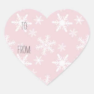 Pink White Snowflakes Gift Tag