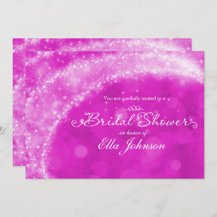 Pink & White Sparkle Cinderella Bridal Shower Invitation