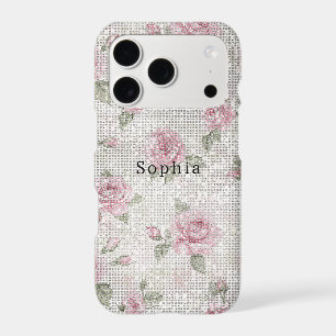 Pink White Sparkle Roses Floral