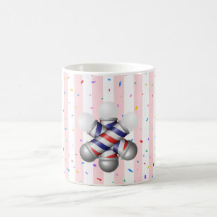 Pink & White Stripe Barber Pole Mug