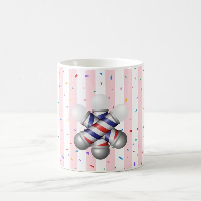 Pink & White Stripe Barber Pole Mug (Center)