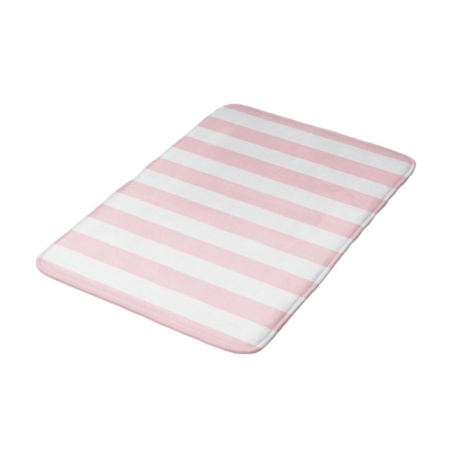 Pink & White Stripe Bathmat  (Angled)