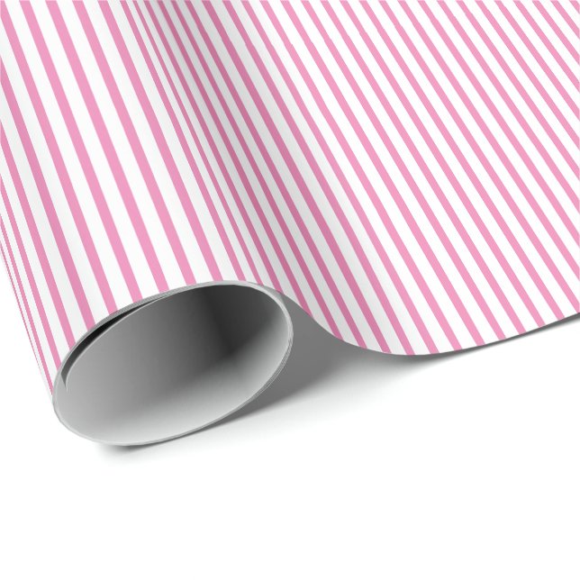 Pink White Stripe Camouflage Patterns Girly Modern Wrapping Paper (Roll Corner)