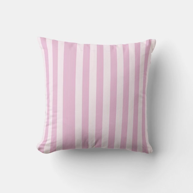 Pink White Stripe Geometric Art Modern Classic Fun Cushion (Front)