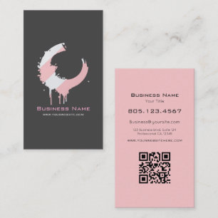 Pink & White Stripe Swirl • Custom Editable Modern Business Card