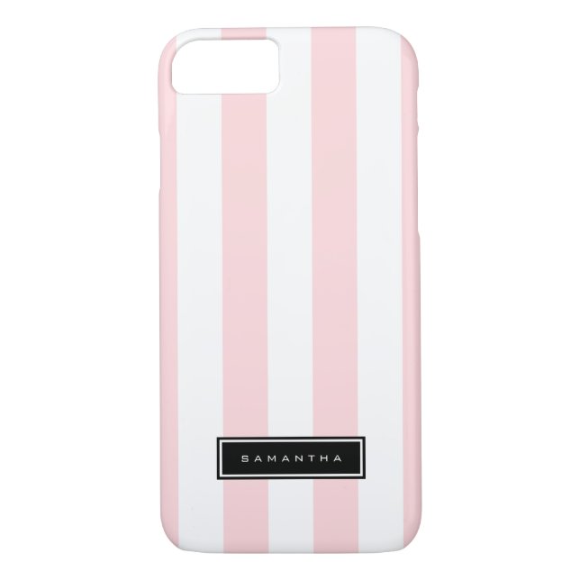 Pink & White Stripes Case-Mate iPhone Case (Back)