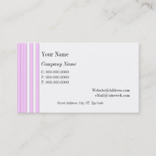 Pink White Stripes Custom Business Cards