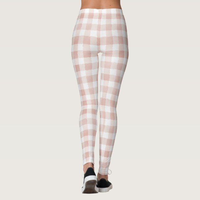 Pink White Stripes Leggings (Back)