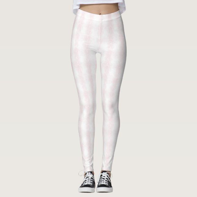 Pink White Stripes Leggings (Front)