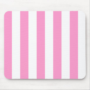 Pink & White Stripes Mousepad