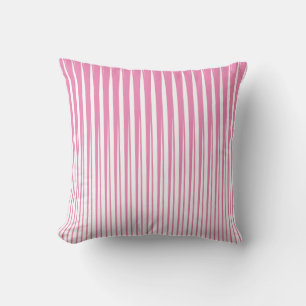 Pink White Stripes Pattern Ombre Modern Cute Girly Cushion