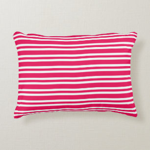 Pink White Stripes Seamless Pattern Decorative Cushion