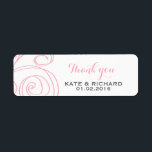 Pink White Swirl Thank You Sticker for Wedding<br><div class="desc">Beautifully designed thank you sticker label decorated with classic pink swirl and curl pattern. Say thank you to your guests in style with this wedding favour sticker. Customise the wording for any special occasion like bridal shower,  baby shower,  birthday and more.</div>