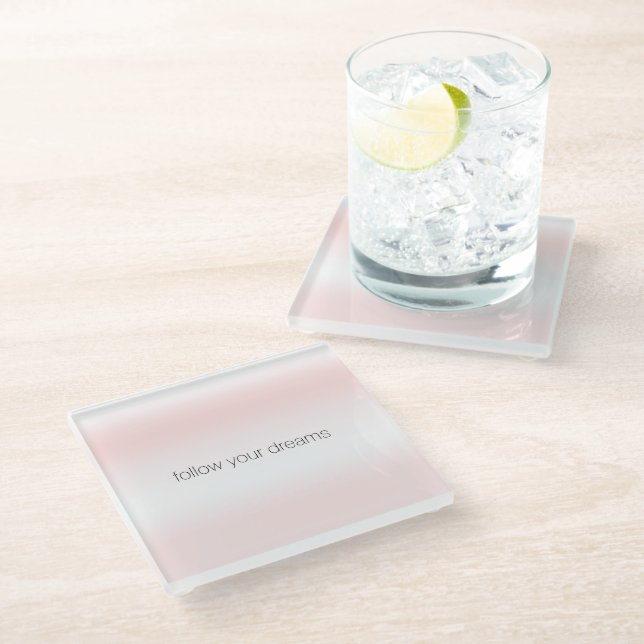 Pink White Tie dye   Glass Coaster (Angled)