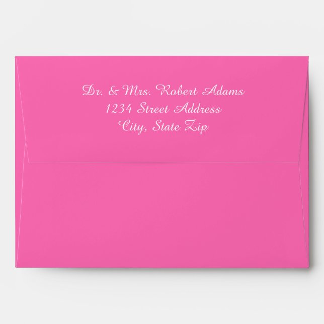 Pink White Trim - Envelope (Back (Top Flap))