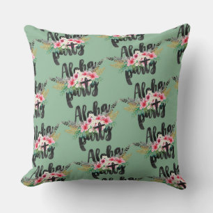 PINK & WHITE TROPICAL HIBISCUS FLOWERS CUSHION