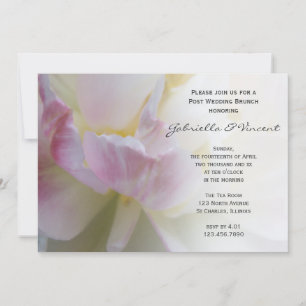 Pink White Tulip Flower Post Wedding Brunch Invitation