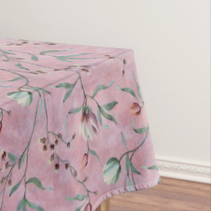 Pink & White Tulips Anemones Pattern Tablecloth