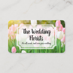 Pink White Tulips   Florist Business Card