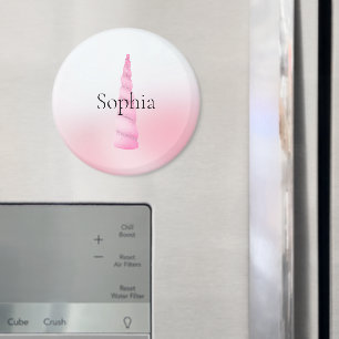 Pink White Unicorn Magnet