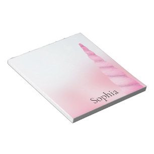 Pink White Unicorn Notepad