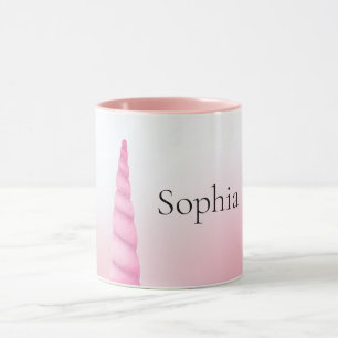 Pink White Unicorn Personalised Mug
