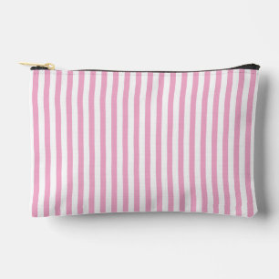 Pink White Vertical Stripe Pattern Design Accessory Pouch